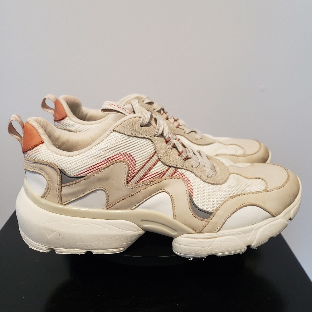 Vionic Women's Vasher Electra Lace Up Sneaker Cream Size 8.5
